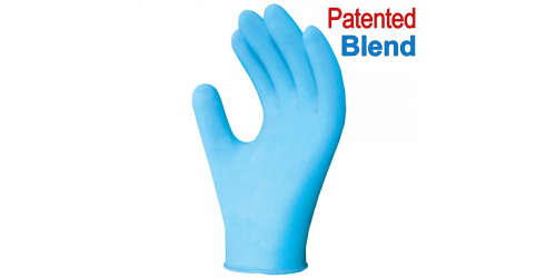 Disposable gloves in Nitech, by Ronco (375), powder-free, blue,100 gloves / bx